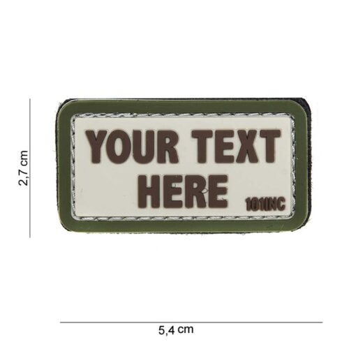 Patch 3D PVC Your text here sand/green