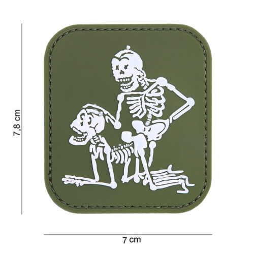 Patch 3D PVC two skeletons green