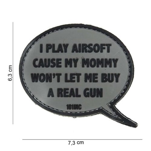 Patch 3D PVC I play airsoft grey