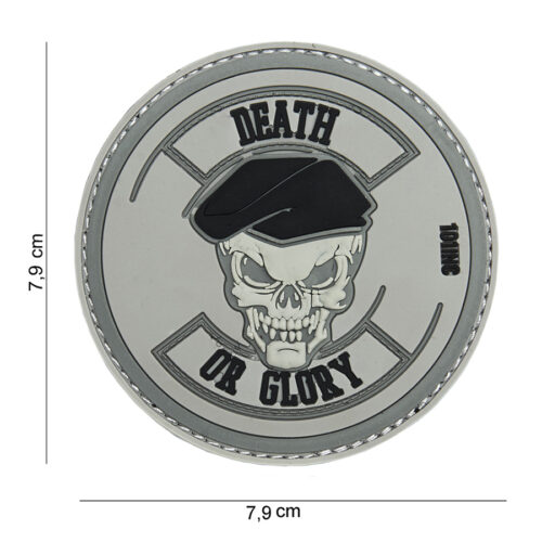 Patch 3D PVC Death or glory grey