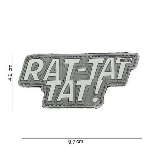 Patch 3D PVC Rat-tat tat grey