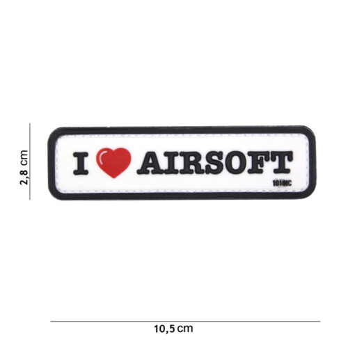 Patch 3D PVC I love Airsoft wit