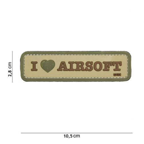 Patch 3D PVC I love Airsoft coyote