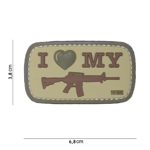 Patch 3D PVC I Love my M4 coyote