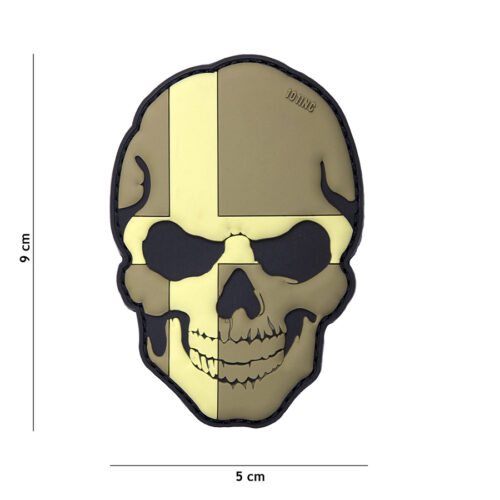 Patch 3D PVC skull Sweden subdued