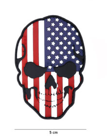 Patch 3D PVC skull USA