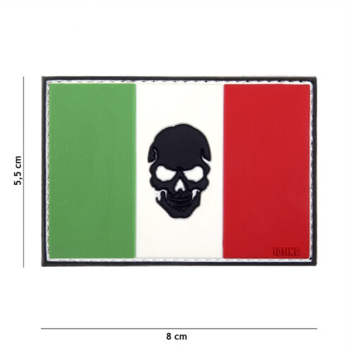 Patch 3D PVC flag Italy + skull