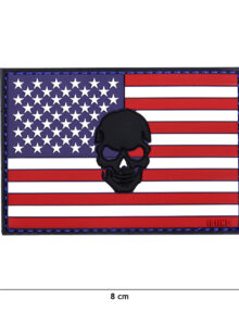 Patch 3D PVC flag USA + skull