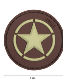 Patch 3D PVC Allied star brown