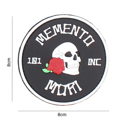 Patch 3D PVC Memento Mori 101 INC (round) black #3102 | 2