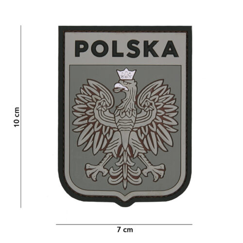 Patch 3D PVC Polska shield grey #1111 | 2