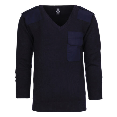 Pullover V-neck wool/acryl - Blå