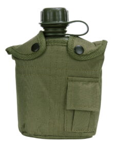 Plastic canteen with cover - Green