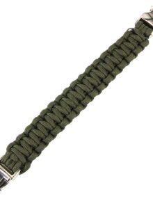 Paracord bracelet silver buckle K2139 8 inch - Green
